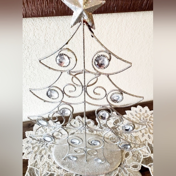 Silver Metal Christmas tree Votive Holder - Picture 3 of 9
